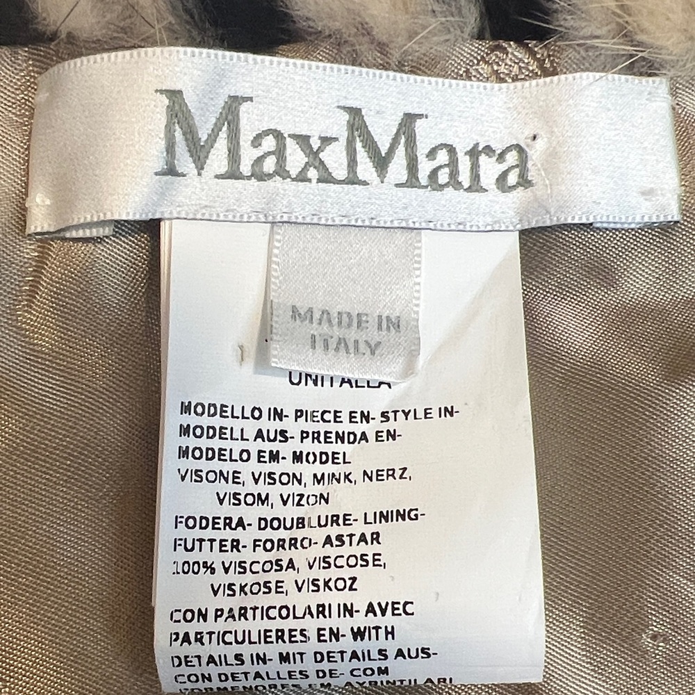 MaxMara Zebra Pattern Mink Collar - Picture 2 of 3